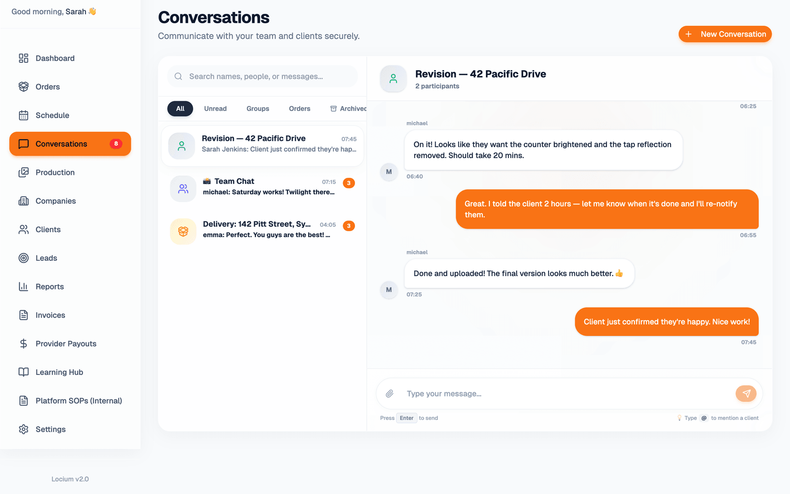 Staff Conversations — open thread view